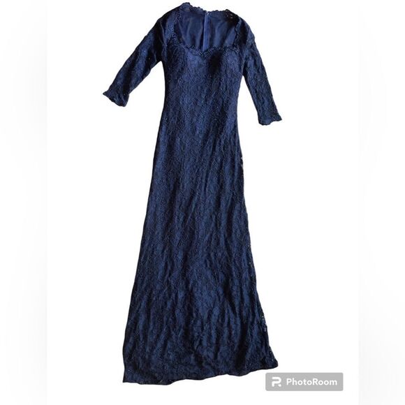 La Femme Lace Dress in Navy Blue size 4 Used - Picture 6 of 6